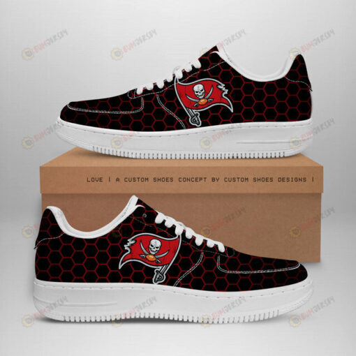 Tampa Bay Buccaneers Logo Beehive Pattern Air Force 1 Printed In Black