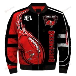 Tampa Bay Buccaneers Logo Bomber Jacket - Black And Red