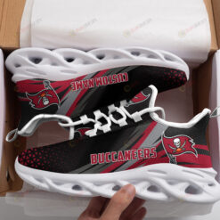 Tampa Bay Buccaneers Logo Custom Name Pattern 3D Max Soul Sneaker Shoes In Black