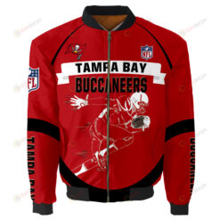 Tampa Bay Buccaneers Logo Pattern Bomber Jacket - Red