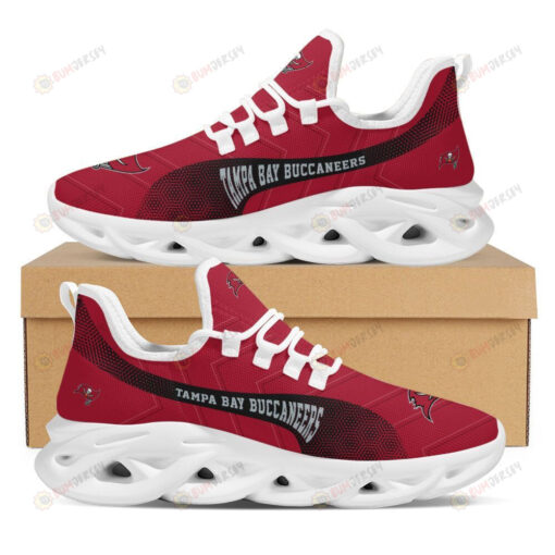 Tampa Bay Buccaneers Logo Stripe Pattern 3D Max Soul Sneaker Shoes In Red