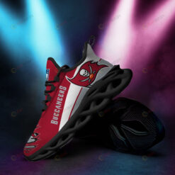 Tampa Bay Buccaneers Logo Torn Pattern 3D Max Soul Sneaker Shoes In Red