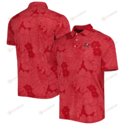 Tampa Bay Buccaneers Men Polo Shirt Floral Flowers Pattern Printed - Red