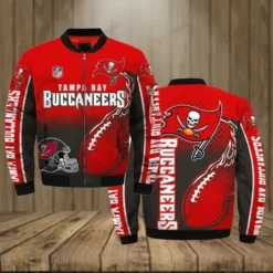 Tampa Bay Buccaneers Pattern Bomber Jacket - Red