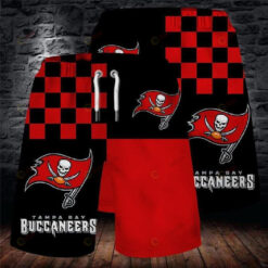 Tampa Bay Buccaneers Plaid Pattern Hawaiian Shorts Summer Shorts Men Shorts - Print Shorts