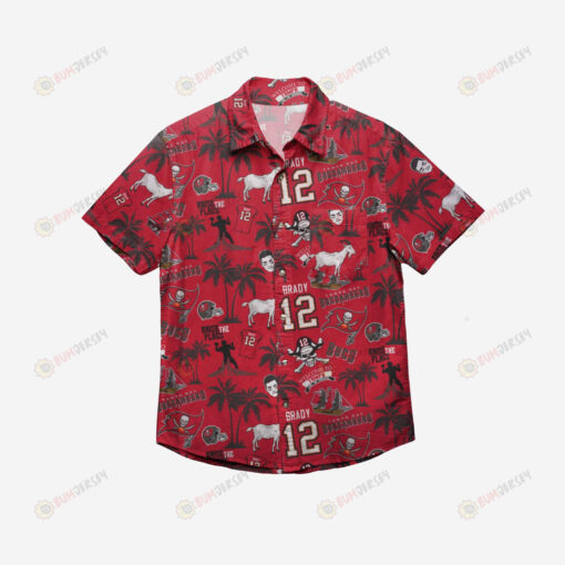 Tampa Bay Buccaneers Tom Brady Floral Button Up Hawaiian Shirt