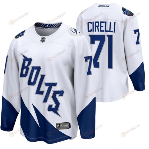 Tampa Bay Lightning 71 Anthony Cirelli 2022 Stadium Series White Jersey Jersey