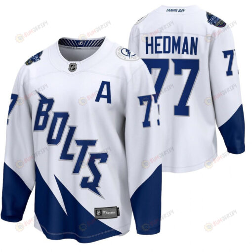 Tampa Bay Lightning 77 Victor Hedman 2022 Stadium Series White Jersey Jersey