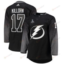 Tampa Bay Lightning Alex Killorn 17 Alternate 2022 Stanley Cup Playoffs Breakaway Men Jersey - Black