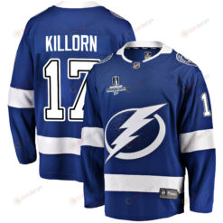 Tampa Bay Lightning Alex Killorn 17 Home 2022 Stanley Cup Champions Breakaway Men Jersey - Blue