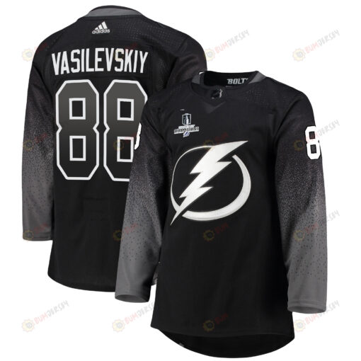 Tampa Bay Lightning Andrei Vasilevskiy 88 Alternate 2022 Stanley Cup Champions Breakaway Men Jersey - Black