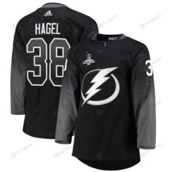 Tampa Bay Lightning Brandon Hagel 38 Alternate 2022 Stanley Cup Champions Breakaway Men Jersey - Black