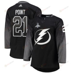 Tampa Bay Lightning Brayden Point 21 Alternate 2022 Stanley Cup Champions Breakaway Men Jersey - Black