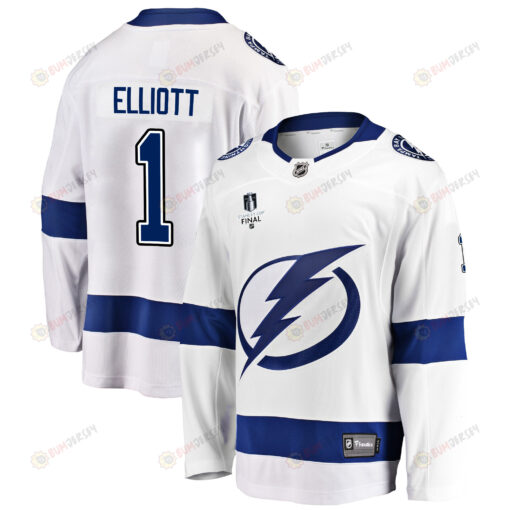 Tampa Bay Lightning Brian Elliott 1 Away 2022 Stanley Cup Final Breakaway Men Jersey - White