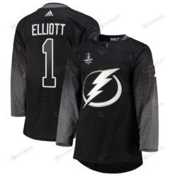 Tampa Bay Lightning Brian Elliott 1 alternate 2022 Stanley Cup Final Breakaway Men Jersey - black