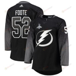 Tampa Bay Lightning Callan Foote 52 Alternate 2022 Stanley Cup Champions Breakaway Men Jersey - Black