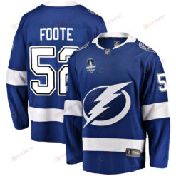 Tampa Bay Lightning Callan Foote 52 Home 2022 Stanley Cup Final Breakaway Men Jersey - Blue