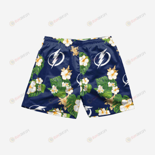 Tampa Bay Lightning Floral Hawaiian Men Shorts Swim Trunks - Print Shorts