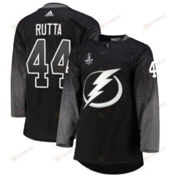 Tampa Bay Lightning Jan Rutta 44 alternate 2022 Stanley Cup Final Breakaway Men Jersey - black