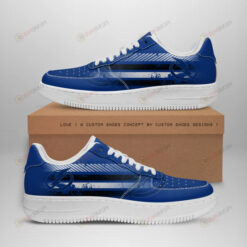 Tampa Bay Lightning Logo Stripe Pattern Air Force 1 Printed In Blue