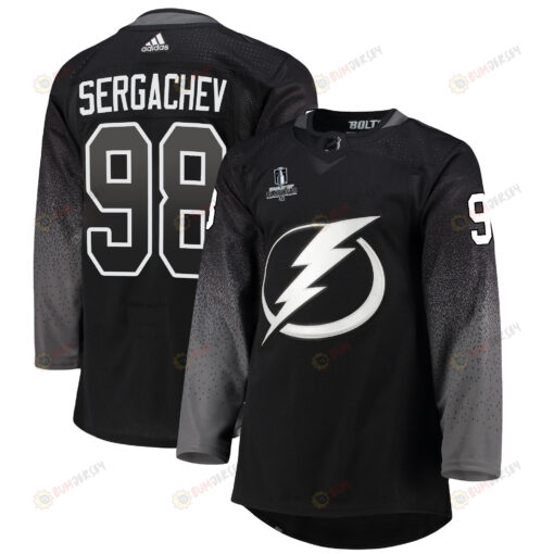 Tampa Bay Lightning Mikhail Sergachev 98 Alternate 2022 Stanley Cup Playoffs Breakaway Men Jersey - Black