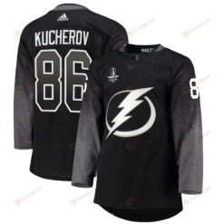 Tampa Bay Lightning Nikita Kucherov 86 alternate 2022 Stanley Cup Final Breakaway Men Jersey - black