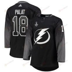 Tampa Bay Lightning Ondrej Palat 18 alternate 2022 Stanley Cup Final Breakaway Men Jersey - black