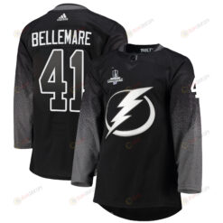 Tampa Bay Lightning Pierre-Edouard Bellemare 41 Alternate 2022 Stanley Cup Champions Breakaway Men Jersey - Black