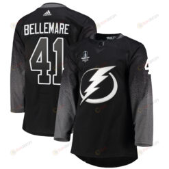 Tampa Bay Lightning Pierre-Edouard Bellemare 41 alternate 2022 Stanley Cup Final Breakaway Men Jersey - black