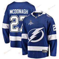 Tampa Bay Lightning Ryan McDonagh 27 Home 2022 Stanley Cup Champions Breakaway Men Jersey - Blue