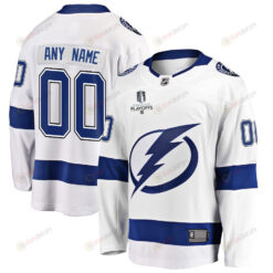 Tampa Bay Lightning Stanley Cup 2023 Playoffs Patch Away Breakaway Custom Men Jersey - White