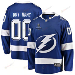 Tampa Bay Lightning Stanley Cup 2023 Playoffs Patch Home Breakaway Custom Men Jersey - Blue