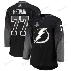 Tampa Bay Lightning Victor Hedman 77 Alternate 2022 Stanley Cup Champions Breakaway Men Jersey - Black