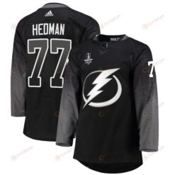 Tampa Bay Lightning Victor Hedman 77 alternate 2022 Stanley Cup Final Breakaway Men Jersey - black