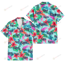 Tampa Bay Rays Coral Porcelain Flower Violet Orchid Light Blue Background 3D Hawaiian Shirt