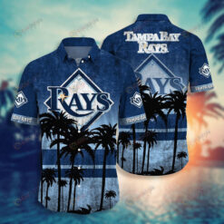 Tampa Bay Rays New Design Palm Trees Hawaiian Shirt In Blue