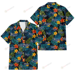 Tampa Bay Rays Orange Yellow Green Leaf Black Background 3D Hawaiian Shirt