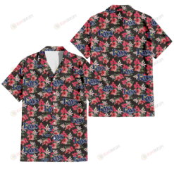 Tampa Bay Rays Pink Hibiscus Orchid Brown Background 3D Hawaiian Shirt