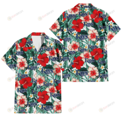 Tampa Bay Rays Red Coral Hibiscus White Porcelain Flower Banana Leaf 3D Hawaiian Shirt