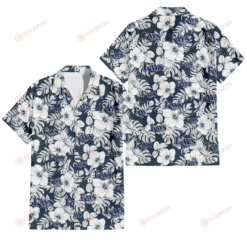 Tampa Bay Rays Sketch Hibiscus Leaf Dark Gray Background 3D Hawaiian Shirt