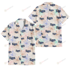 Tampa Bay Rays Sketch Pastel Hibiscus Beige Background 3D Hawaiian Shirt