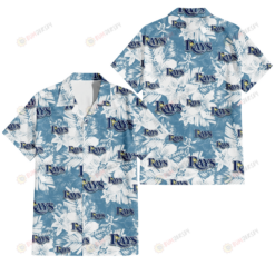 Tampa Bay Rays White Hibiscus Orchid Light Blue Background 3D Hawaiian Shirt