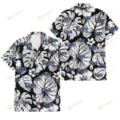 Tampa Bay Rays White Hibiscus Porcelain Flower Palm Leaf Black 3D Hawaiian Shirt