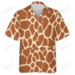 Tan And Brown Giraffe Skin Textured Pattern Hawaiian Shirt