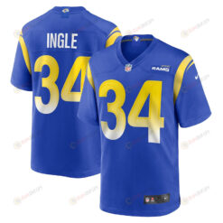 Tanner Ingle 34 Los Angeles Rams Game Men Jersey - Royal