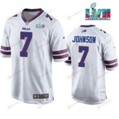Taron Johnson 7 Buffalo Bills Super Bowl LVII Away Player Men Jersey - White Jersey