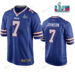 Taron Johnson 7 Buffalo Bills Super Bowl LVII Logo Game Player Men Jersey - Royal Jersey