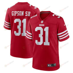 Tashaun Gipson Sr. 31 San Francisco 49ers Home Game Player Jersey - Scarlet