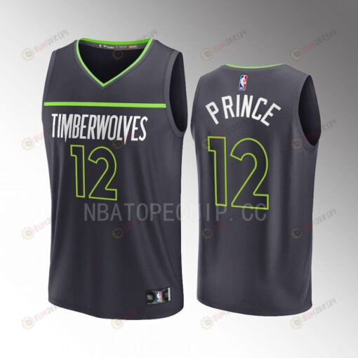 Taurean Prince Timberwolves 12 Anthracite Men Jersey Fast Break Fast Break Player 2022-23 Statement Edition