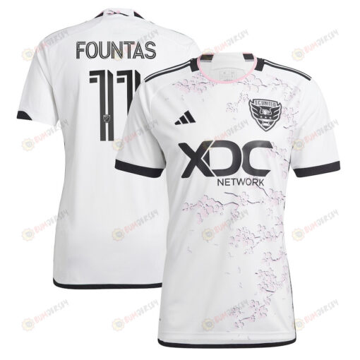 Taxi Fountas 11 D.C. United 2023 The Cherry Blossom Kit Men Jersey - White